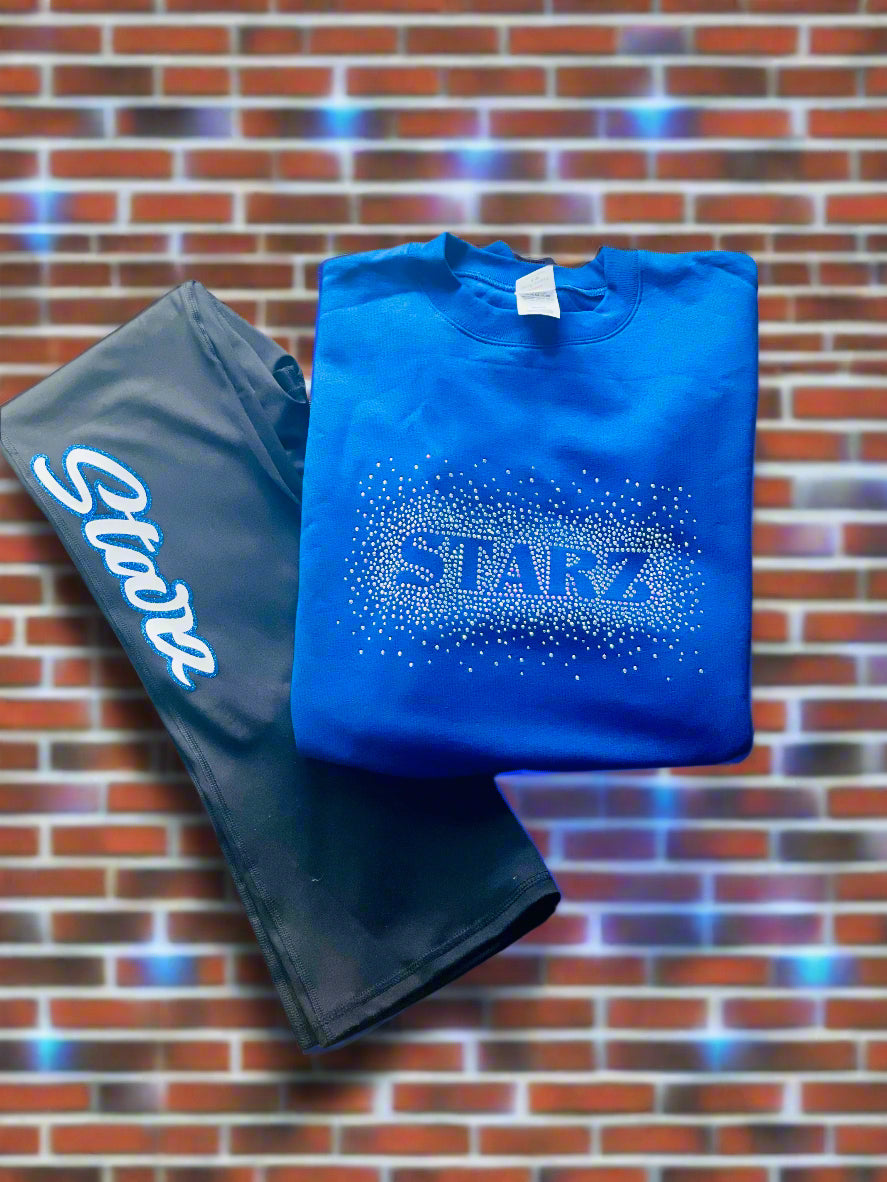 STARZ Crystal bling logo on blue