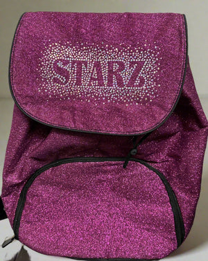 Pink Glitter Backpack With Rhinestone Logo