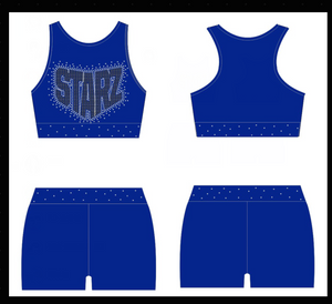 Royal blue BLING practice wear