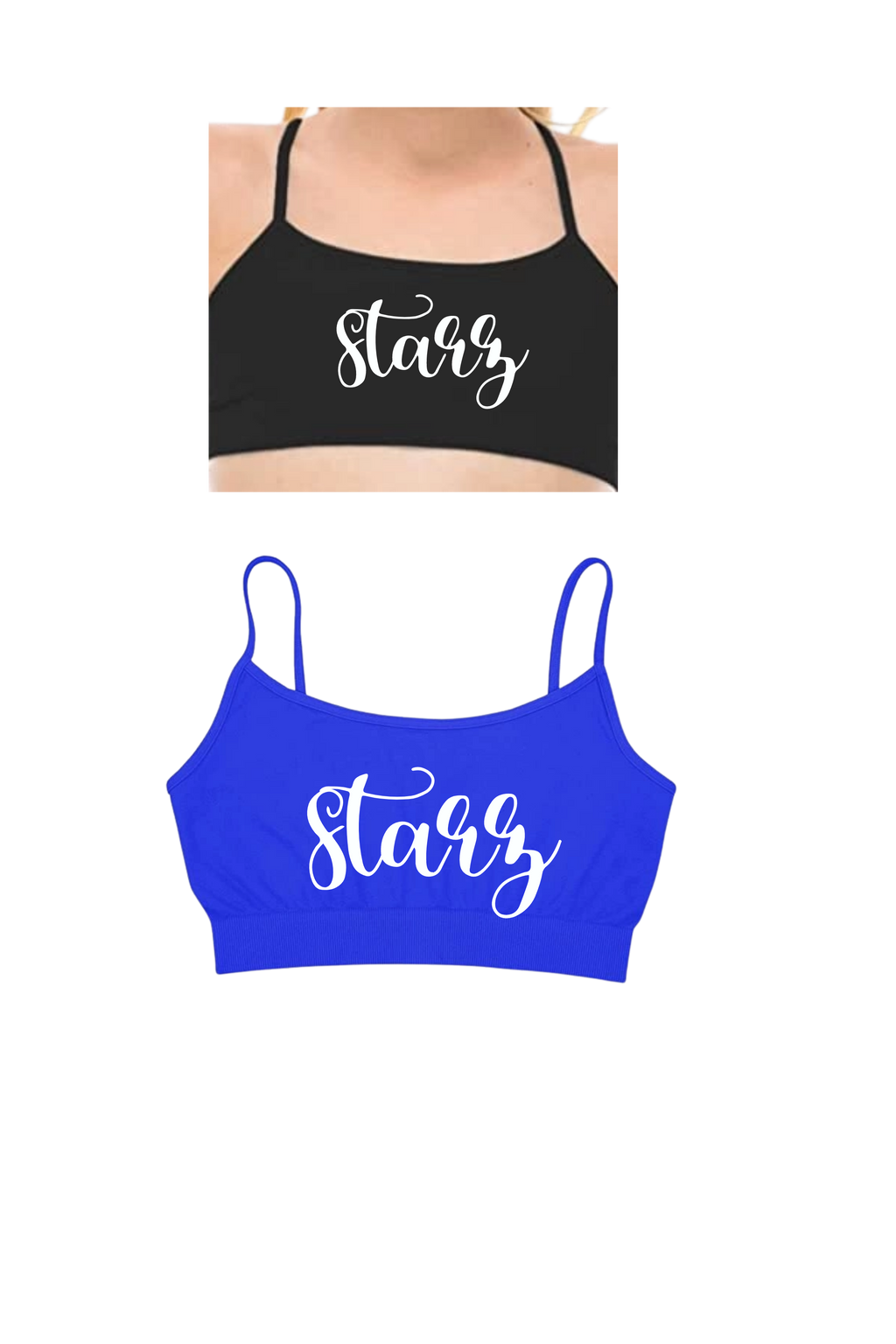 YOUTH BLACK or BLUE Size Sports Bras